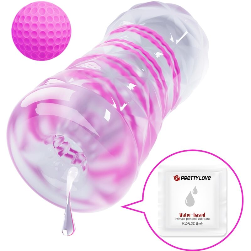 PRETTY LOVE - FANTASY MALE MASTURBATOR WITH INTERNAL SPIRAL AND TRANSPARENT BALLS - ToysByMonk