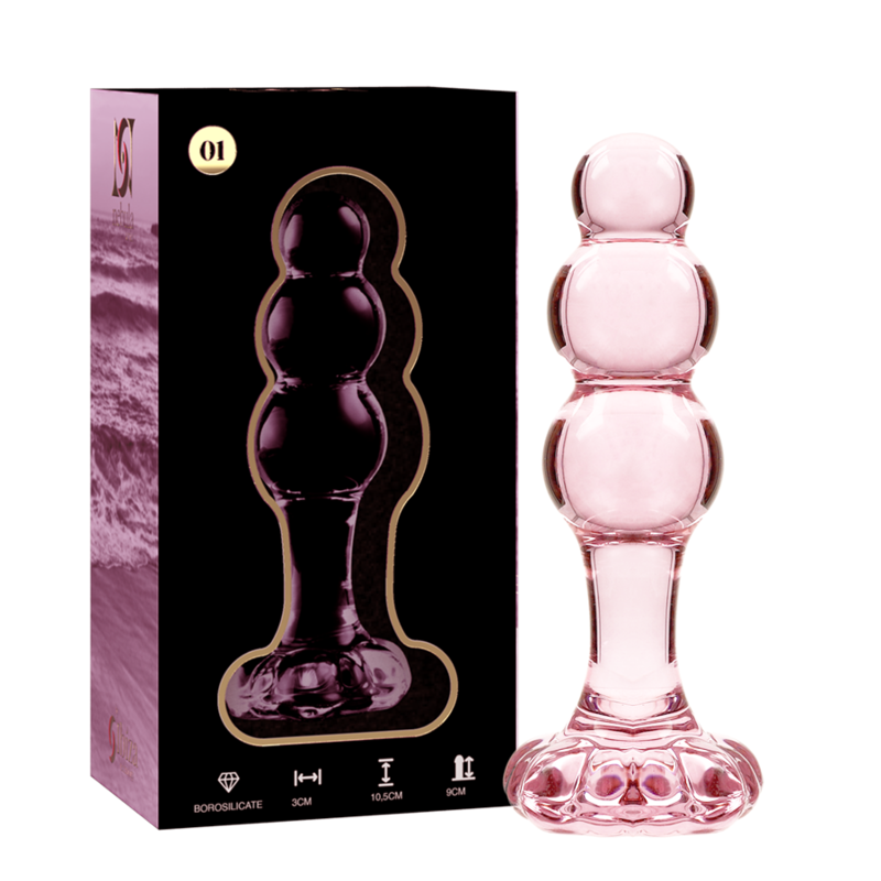 NEBULA SERIES BY IBIZA - MODEL 1 ANAL PLUG BOROSILICATE GLASS CLEAR 10.5 CM -O- 3 CM - ToysByMonk