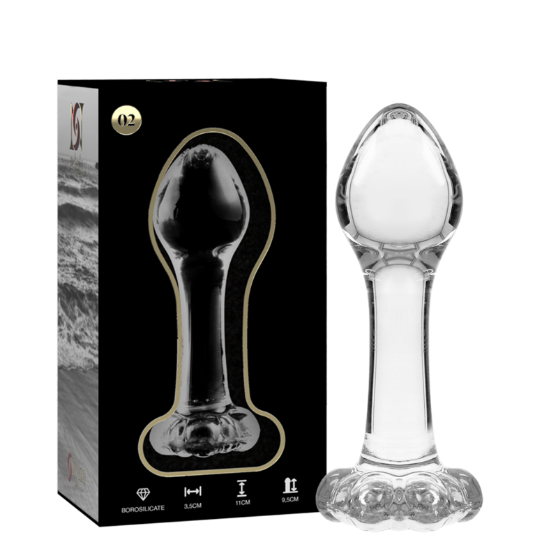 NEBULA SERIES BY IBIZA - MODEL 2 ANAL PLUG BOROSILICATE GLASS CLEAR 11 CM -O- 3.5 CM - ToysByMonk