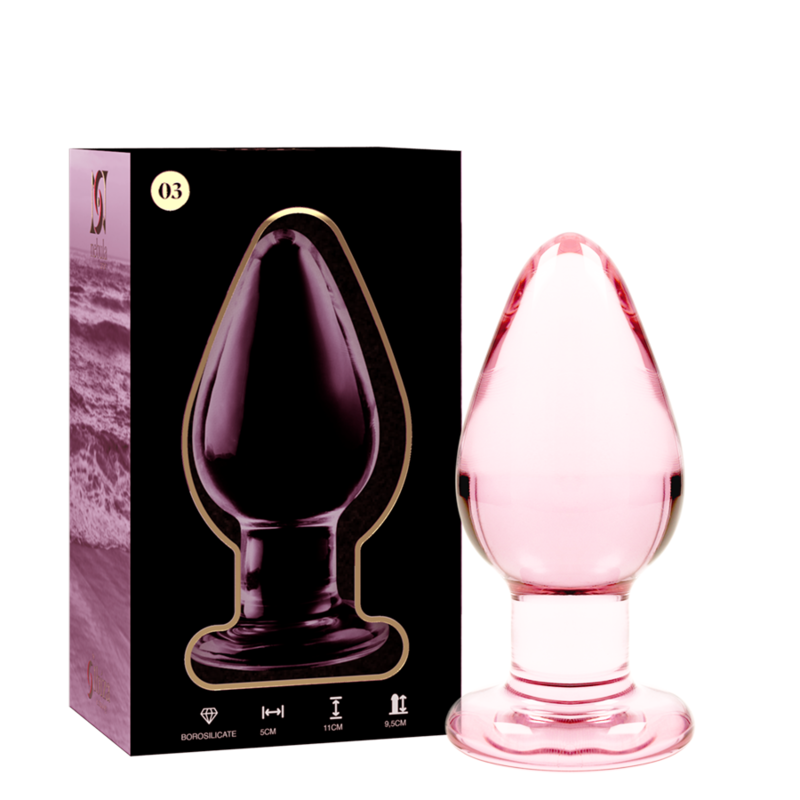 NEBULA SERIES BY IBIZA - MODEL 3 ANAL PLUG BOROSILICATE GLASS TRANSPARENT 11 CM -O- 5 CM - ToysByMonk