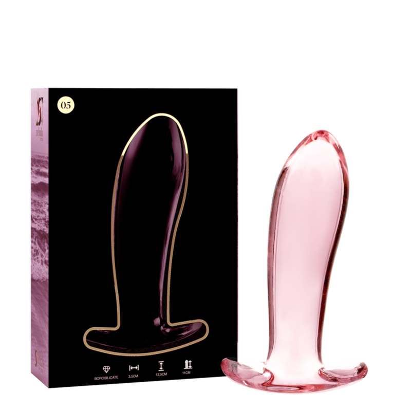 NEBULA SERIES BY IBIZA - MODEL 5 ANAL PLUG BOROSILICATE GLASS CLEAR 12.5 CM -O- 3.5 CM - ToysByMonk