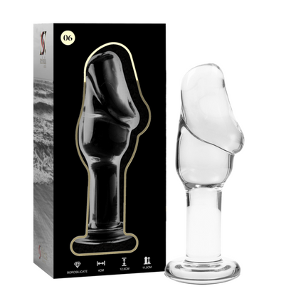 NEBULA SERIES BY IBIZA - MODEL 6 ANAL PLUG BOROSILICATE GLASS CLEAR 12.5 CM -O- 4 CM - ToysByMonk