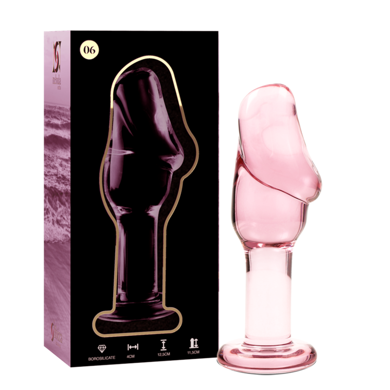 NEBULA SERIES BY IBIZA - MODEL 6 ANAL PLUG BOROSILICATE GLASS CLEAR 12.5 CM -O- 4 CM - ToysByMonk