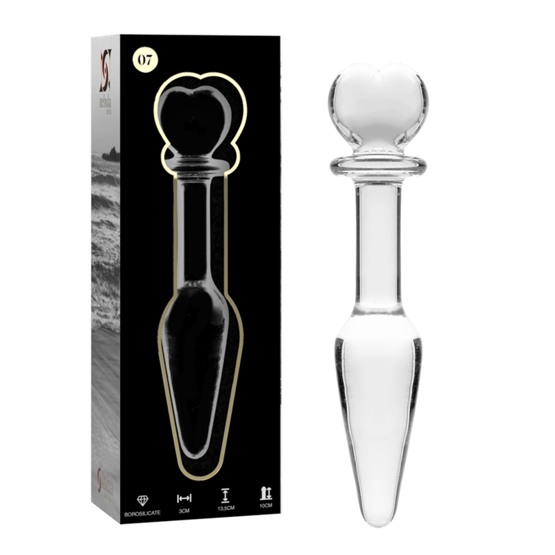 NEBULA SERIES BY IBIZA - MODEL 7 ANAL PLUG BOROSILICATE GLASS CLEAR 13.5 CM -O- 3 CM - ToysByMonk