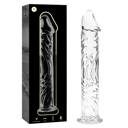 NEBULA SERIES BY IBIZA - MODEL 12 DILDO BOROSILICATE GLASS CLEAR 17 CM -O- 3.5 CM - ToysByMonk
