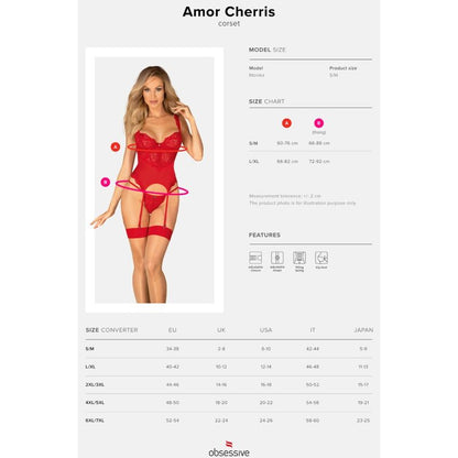 OBSESSIVE - AMOR CHERRIS CORSET & THONG L/XL - ToysByMonk