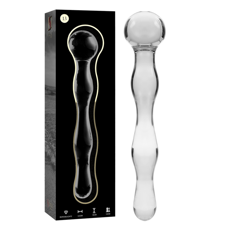 NEBULA SERIES BY IBIZA - MODEL 13 DILDO BOROSILICATE GLASS CLEAR 18 CM -O- 3.5 CM - ToysByMonk