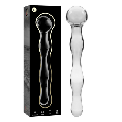 NEBULA SERIES BY IBIZA - MODEL 13 DILDO BOROSILICATE GLASS CLEAR 18 CM -O- 3.5 CM - ToysByMonk
