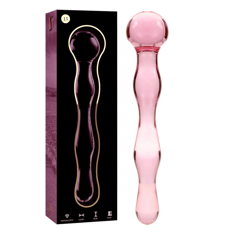 NEBULA SERIES BY IBIZA - MODEL 13 DILDO BOROSILICATE GLASS CLEAR 18 CM -O- 3.5 CM - ToysByMonk