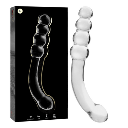 NEBULA SERIES BY IBIZA - MODEL 14 DILDO BOROSILICATE GLASS CLEAR 18.5 CM -O- 3 CM - ToysByMonk