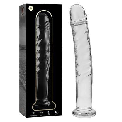 NEBULA SERIES BY IBIZA - MODEL 16 DILDO BOROSILICATE GLASS CLEAR 18.5 CM -O- 3 CM - ToysByMonk
