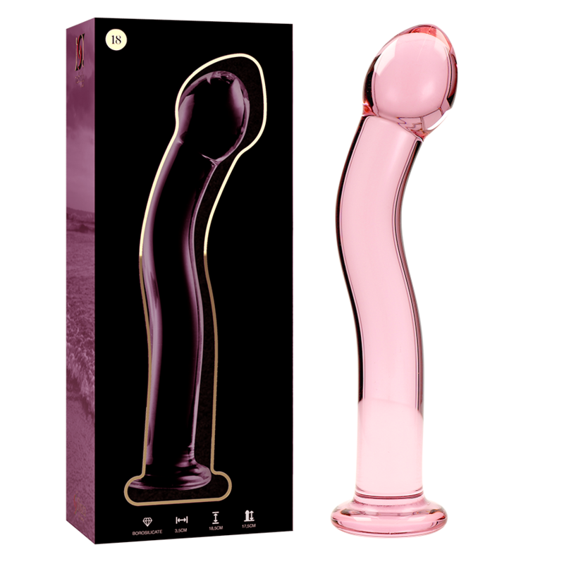 NEBULA SERIES BY IBIZA - MODEL 18 DILDO BOROSILICATE GLASS CLEAR 18.5 CM -O- 3.5 CM - ToysByMonk
