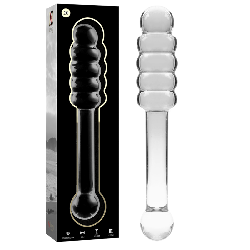 NEBULA SERIES BY IBIZA - MODEL 20 DILDO BOROSILICATE GLASS CLEAR 20.5 CM -O- 3 CM - ToysByMonk