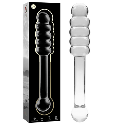 NEBULA SERIES BY IBIZA - MODEL 20 DILDO BOROSILICATE GLASS CLEAR 20.5 CM -O- 3 CM - ToysByMonk