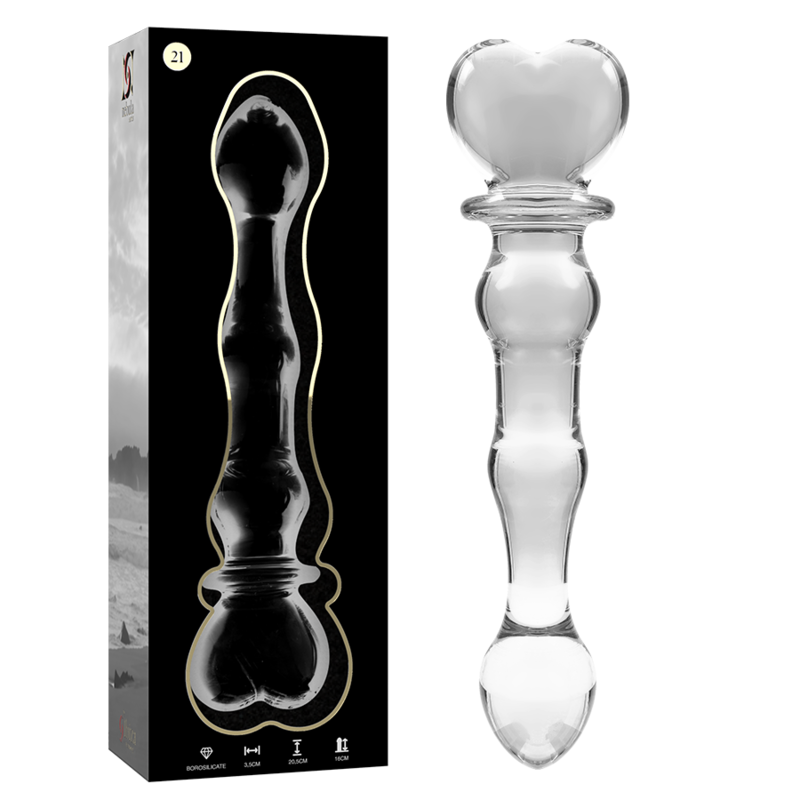 NEBULA SERIES BY IBIZA - MODEL 21 DILDO BOROSILICATE GLASS CLEAR 20.5 CM -O- 3.5 CM - ToysByMonk