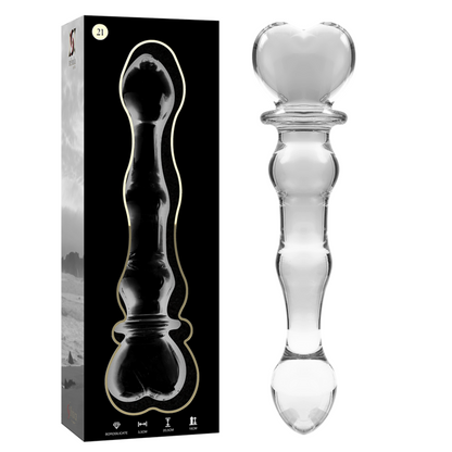 NEBULA SERIES BY IBIZA - MODEL 21 DILDO BOROSILICATE GLASS CLEAR 20.5 CM -O- 3.5 CM - ToysByMonk