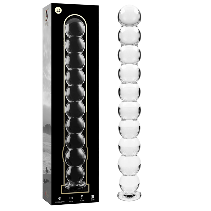 NEBULA SERIES BY IBIZA - MODEL 22 DILDO BOROSILICATE GLASS CLEAR 21.5 CM -O- 2.5 CM - ToysByMonk