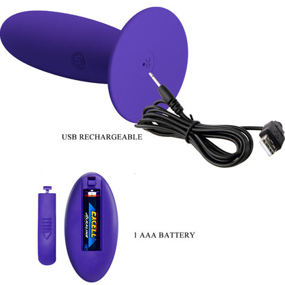 PRETTY LOVE - YOUTH PLUG ANAL VIBRATOR REMOTE CONTROL VIOLET - ToysByMonk