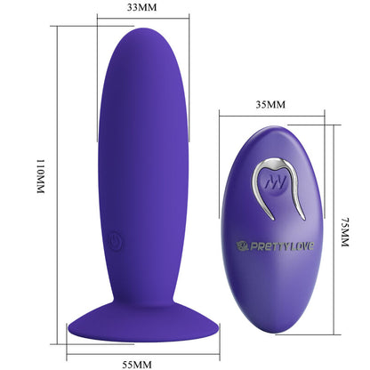 PRETTY LOVE - YOUTH PLUG ANAL VIBRATOR REMOTE CONTROL VIOLET - ToysByMonk