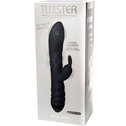 ADRIEN LASTIC - TWISTER VIBRATOR AND ROTATOR MASSAGER RABBIT BLACK - ToysByMonk