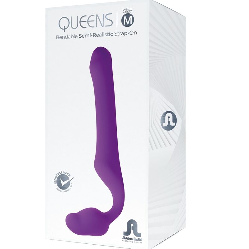 ADRIEN LASTIC - QUEENS STRAP-ON FLEXIBLE VIOLET SIZE M - ToysByMonk
