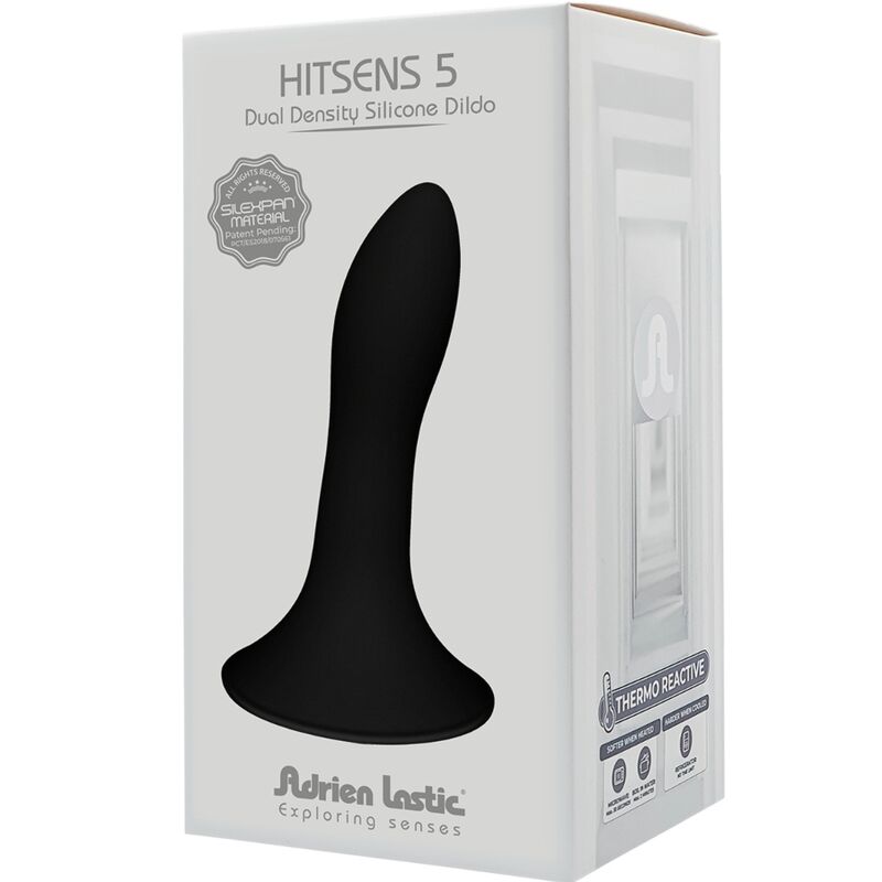 ADRIEN LASTIC - HITSENS 5 SILICONE DILDO BLACK - ToysByMonk