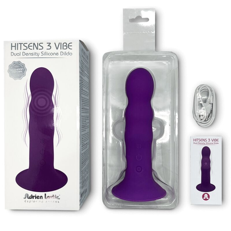 ADRIEN LASTIC - HITSENS VIBE 3 SILICONE DILDO VIOLET - ToysByMonk
