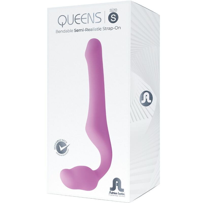 ADRIEN LASTIC - QUEENS STRAP-ON FLEXIBLE PINK SIZE S - ToysByMonk