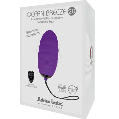 ADRIEN LASTIC - OCEAN BREEZE 2.0 RECHARGEABLE VIBRATING EGG REMOTE CONTROL VIOLET - ToysByMonk