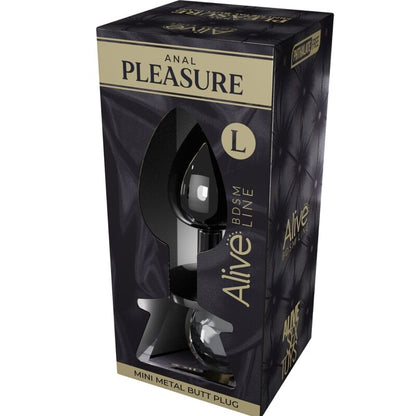 ALIVE - ANAL PLEASURE MINI PLUG METAL BLACK SIZE L - ToysByMonk