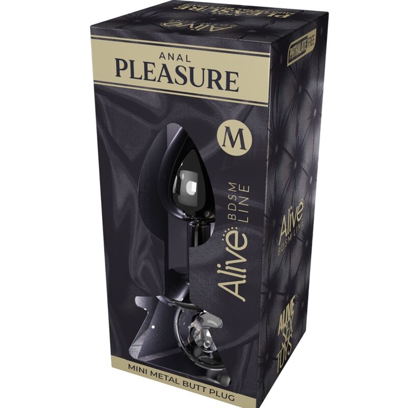 ALIVE - ANAL PLEASURE MINI PLUG METAL BLACK SIZE M - ToysByMonk