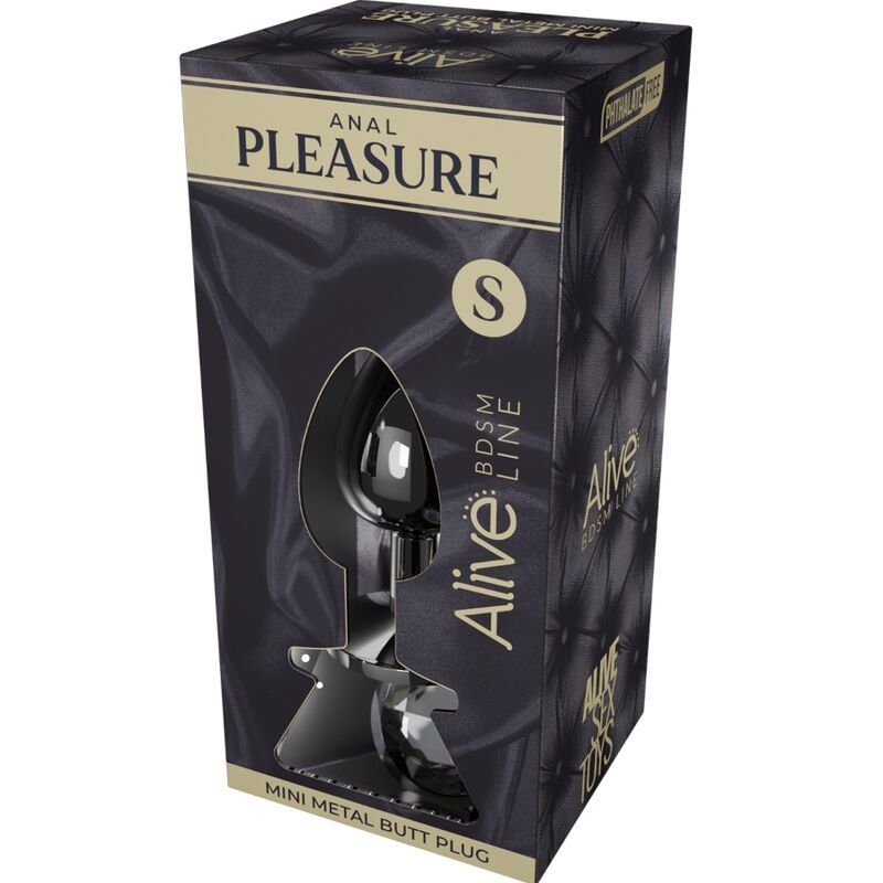 ALIVE - ANAL PLEASURE MINI PLUG METAL BLACK SIZE S - ToysByMonk