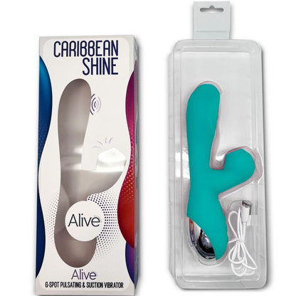 ALIVE - CARIBBEAN SHINE VIBRATOR & SUCKER BLUE - ToysByMonk
