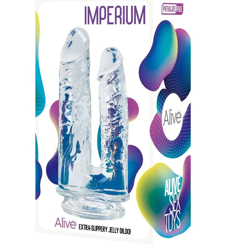 ALIVE - IMPERIUM DOUBLE REALISTIC PENIS TRANSPARENT 12/14 CM ALIVE