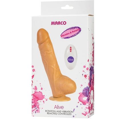 ALIVE - MARCO REALISTIC PENIS VIBRATOR & ROTATOR REMOTE CONTROL 19 CM - ToysByMonk