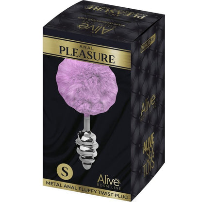 ALIVE - ANAL PLEASURE PLUG SPIRAL METAL FLUFFY VIOLET SIZE S - ToysByMonk