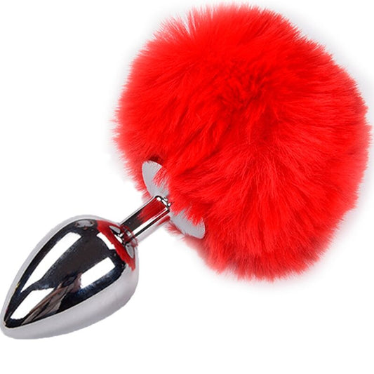 ALIVE - ANAL PLEASURE PLUG SMOOTH METAL FLUFFY RED SIZE S ALIVE