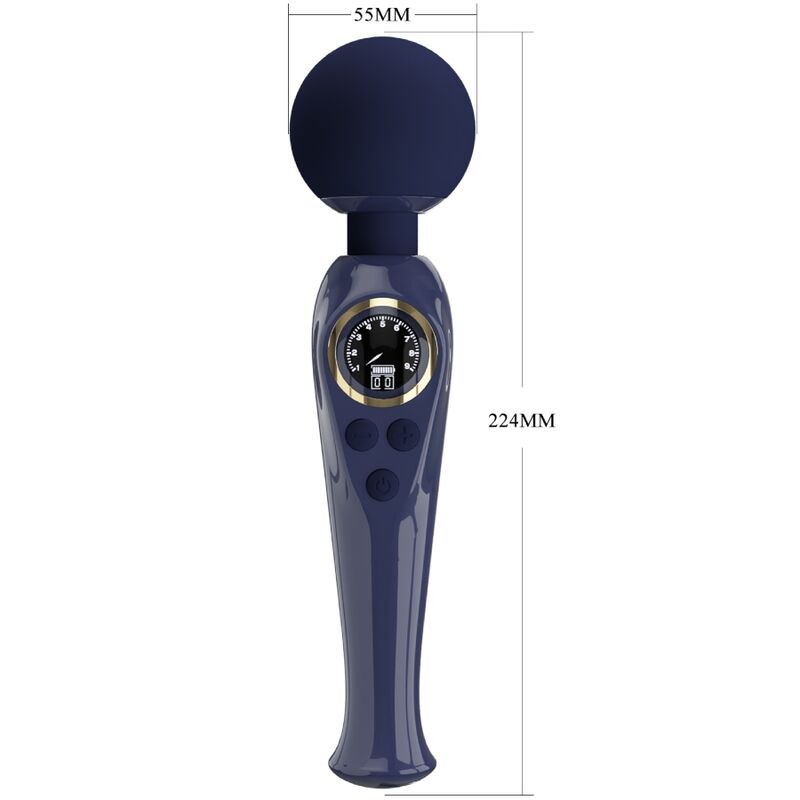 PRETTY LOVE - SKYLER VIBRATOR WAND BLUE PRETTY LOVE LED