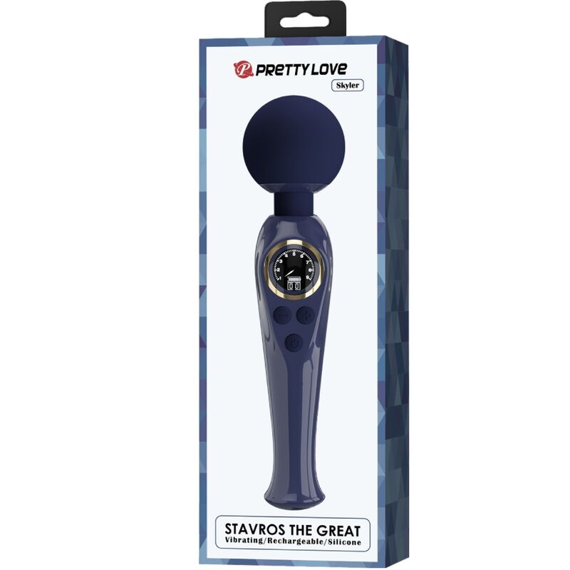 PRETTY LOVE - SKYLER VIBRATOR WAND BLUE PRETTY LOVE LED
