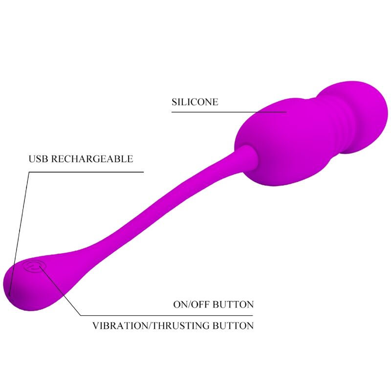 PRETTY LOVE - CALLIE PURPLE RECHARGEABLE VIBRATING EGG - ToysByMonk