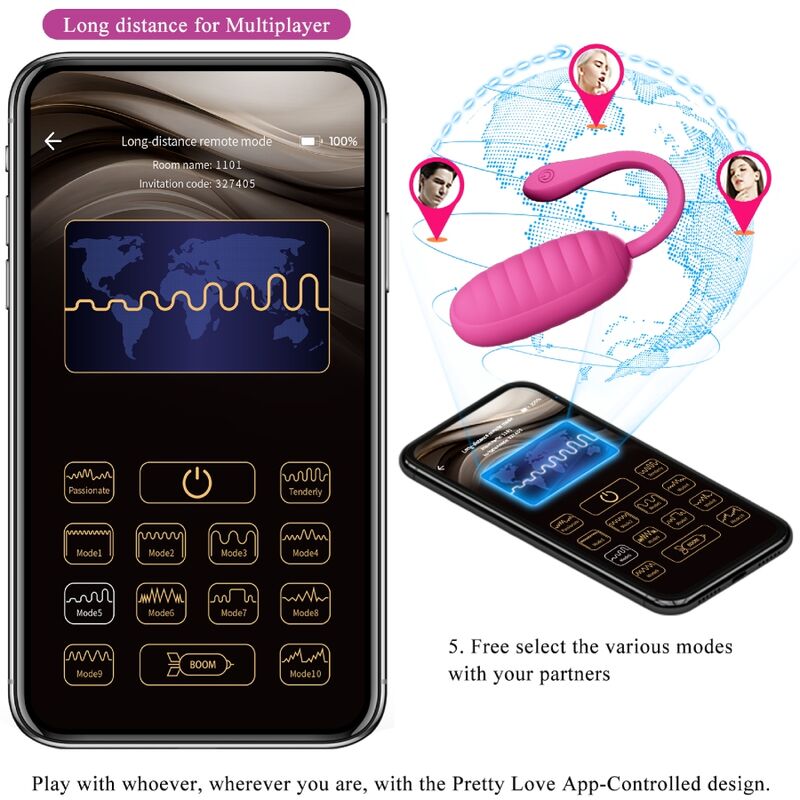 PRETTY LOVE - CATALINA PINK RECHARGEABLE VIBRATING EGG PRETTY LOVE SMART