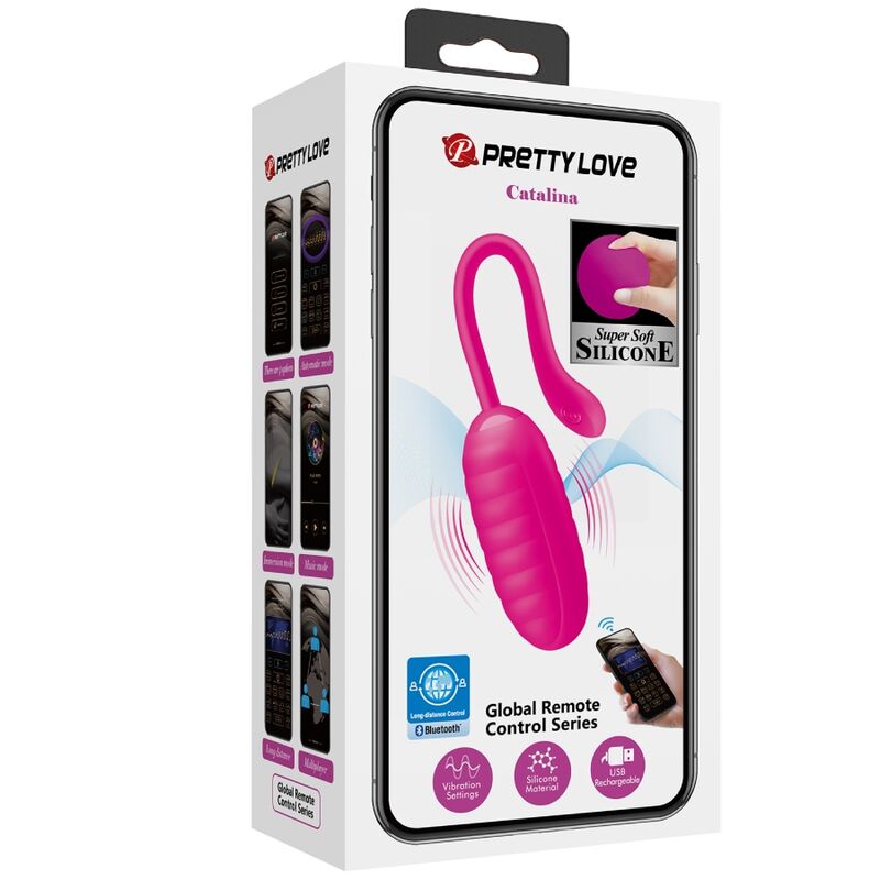 PRETTY LOVE - CATALINA PINK RECHARGEABLE VIBRATING EGG - ToysByMonk