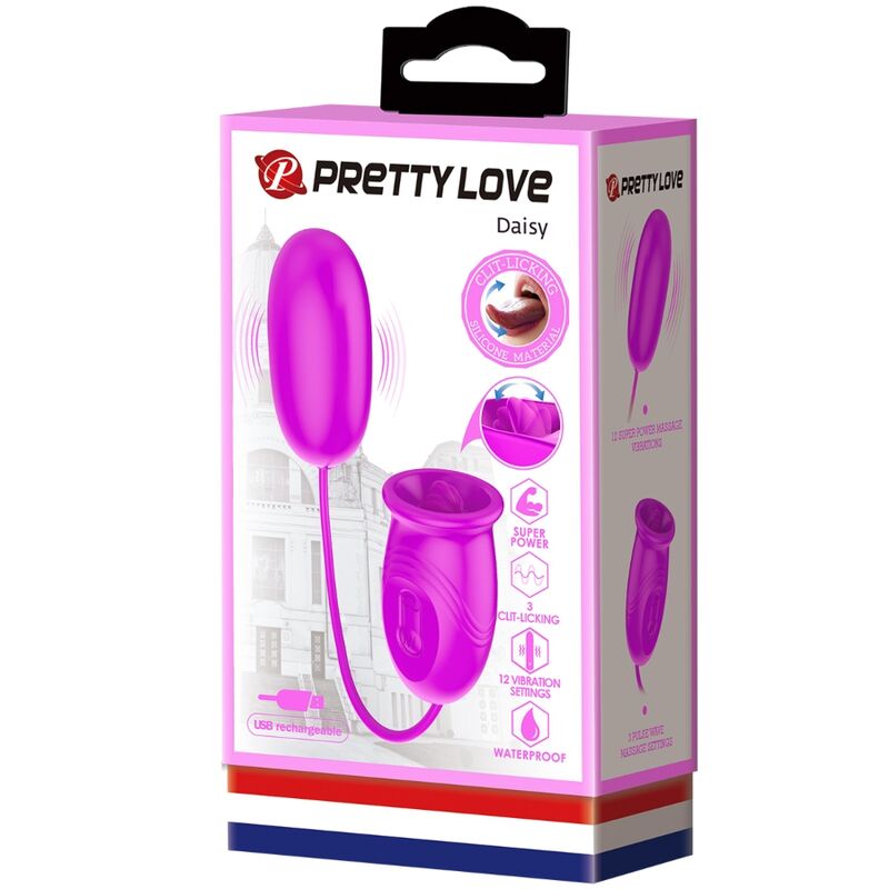 PRETTY LOVE - DAISY DUAL EGG RECHARGEABLE VIBRATOR PURPLE - ToysByMonk