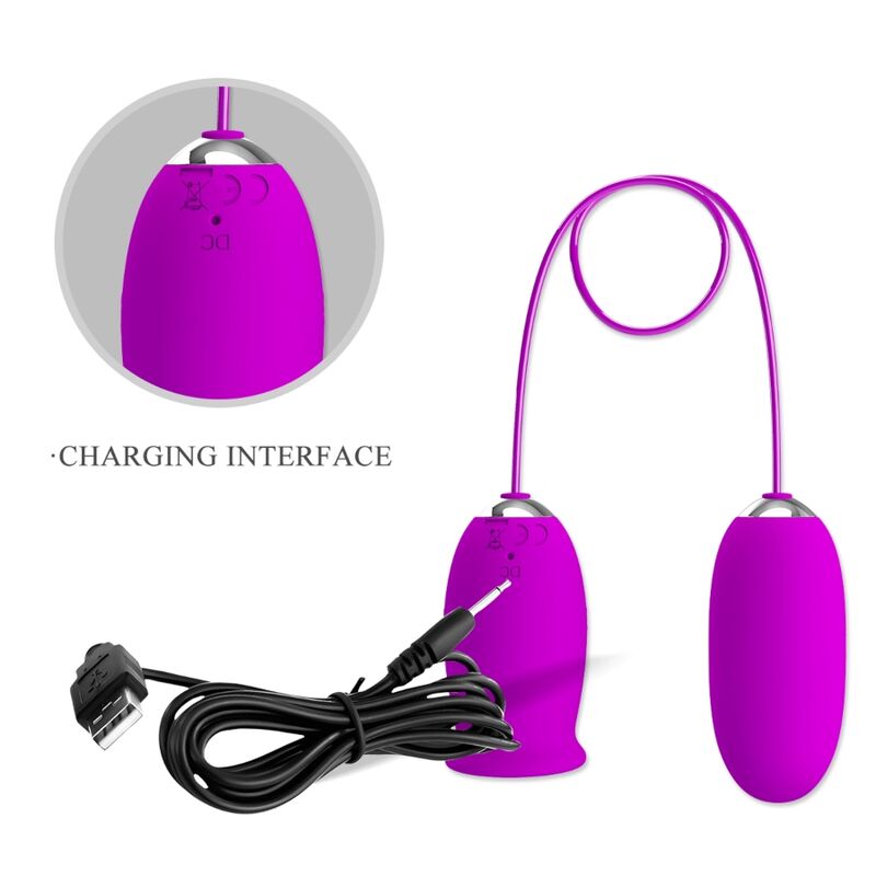 PRETTY LOVE - DAISY DUAL EGG RECHARGEABLE VIBRATOR PURPLE PRETTY LOVE FLIRTATION