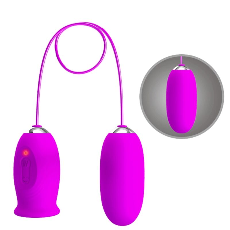 PRETTY LOVE - DAISY DUAL EGG RECHARGEABLE VIBRATOR PURPLE PRETTY LOVE FLIRTATION