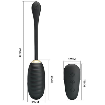 PRETTY LOVE - DOREEN LUXURY RECHARGEABLE VIBRATING EGG BLACK - ToysByMonk