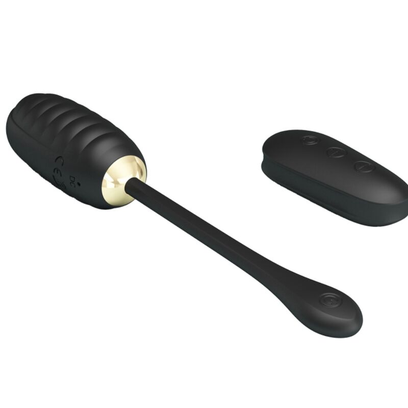 PRETTY LOVE - DOREEN LUXURY RECHARGEABLE VIBRATING EGG BLACK - ToysByMonk