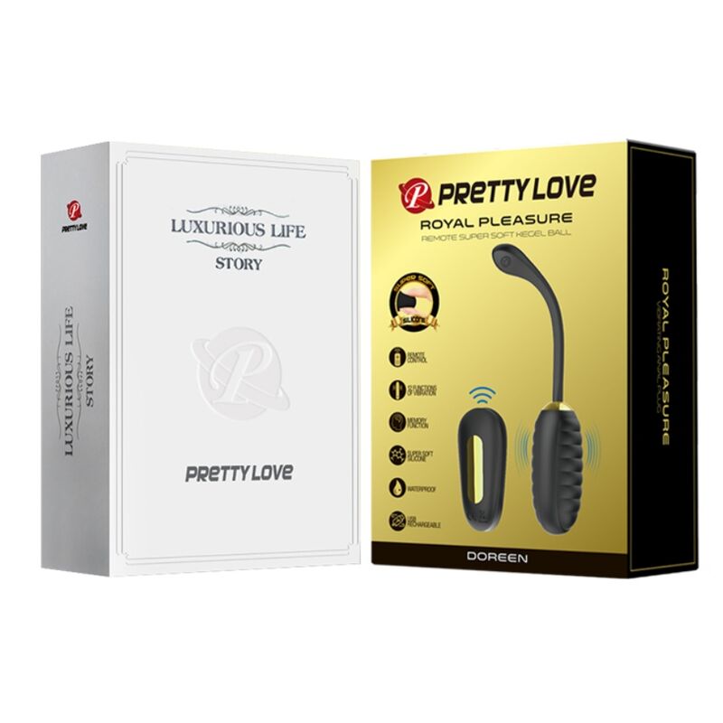 PRETTY LOVE - DOREEN LUXURY RECHARGEABLE VIBRATING EGG BLACK - ToysByMonk
