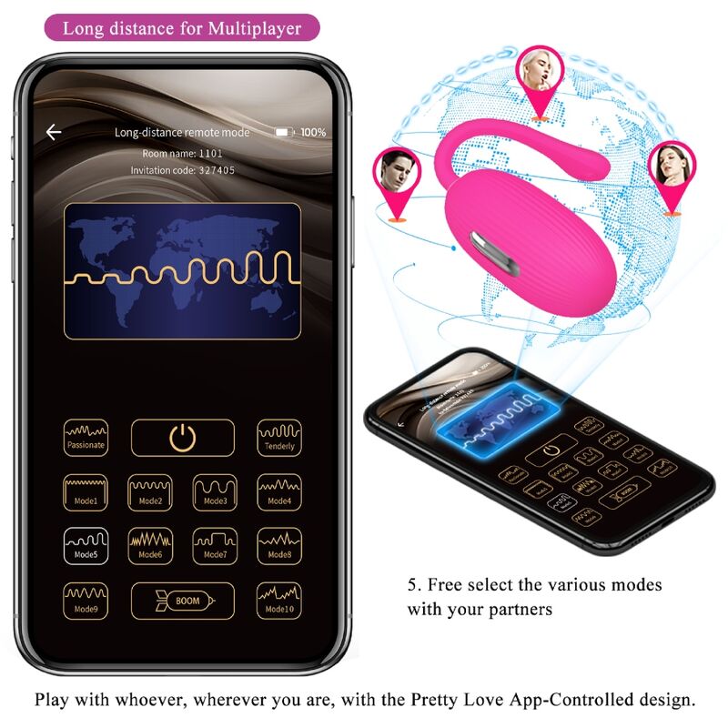 PRETTY LOVE - DOREEN RECHARGEABLE VIBRATING EGG MAGENTA - ToysByMonk