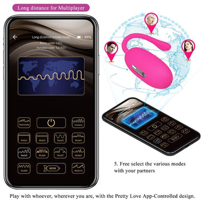 PRETTY LOVE - DOREEN RECHARGEABLE VIBRATING EGG MAGENTA - ToysByMonk